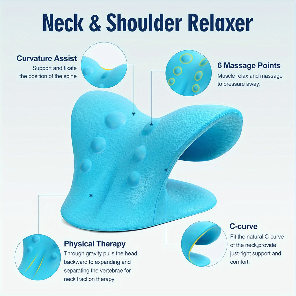 C-Shaped EVA Neck Pillow for Neck & Shoulder Stretching 藍色C型EVA頸枕｜頸部肩膊伸展適用