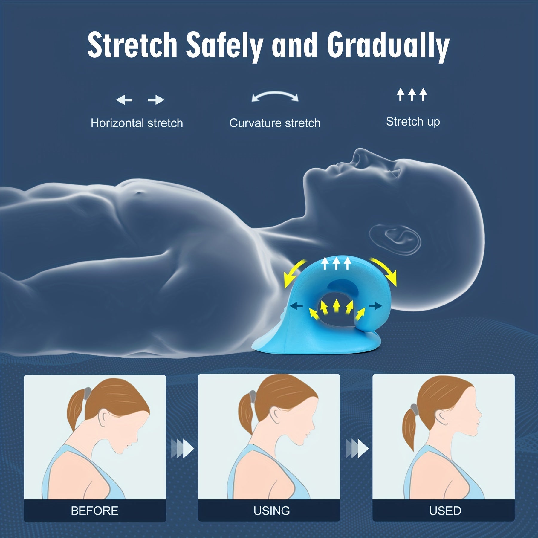 C-Shaped EVA Neck Pillow for Neck & Shoulder Stretching 藍色C型EVA頸枕｜頸部肩膊伸展適用